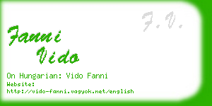 fanni vido business card